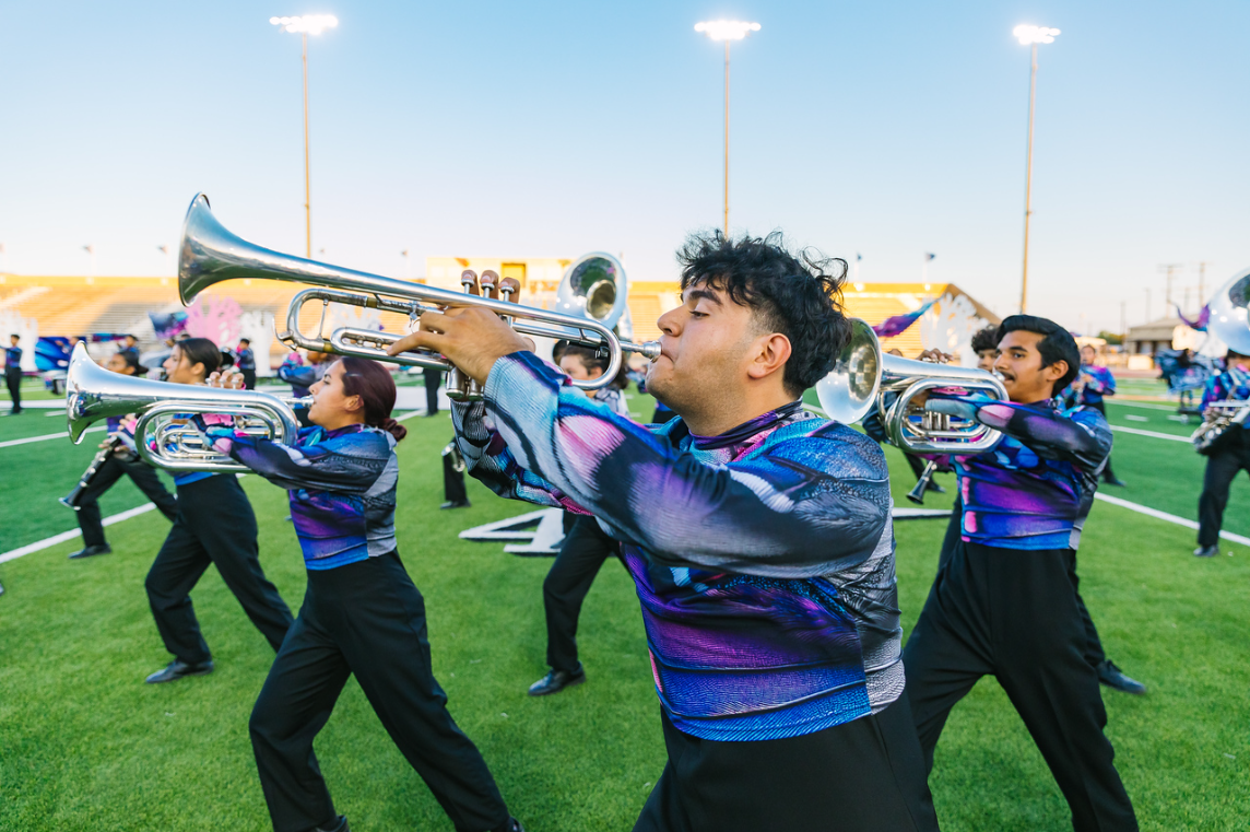 Student Playing Marching Band